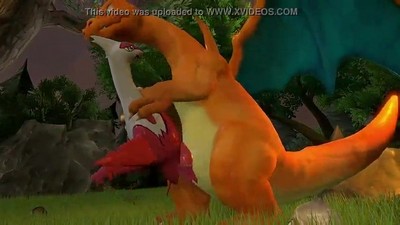 Хризард готовит птичку в лесу.