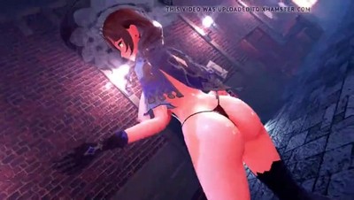 Грудастая брюнетка Лиза из популярной видеоигры genshin impact представляет горячий хентай-стриптиз.