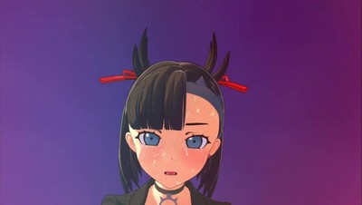 Марни, известная красотка из анимационного фильма Покемон, катается на своем хобби.