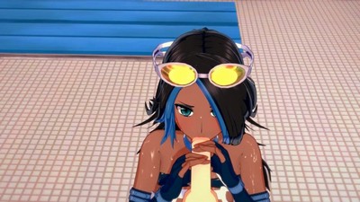 Тренер Шелли, загорелая и грудастая, участвует в сексуальных сценах в душе в мультфильме 3D порно.