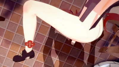 На столе произошло увлекательное событие с красивой Ху Тао из Геншин Импакт.