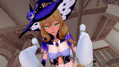 Фута мамка Лиза принуждает к мастурбации и оральному сексу с большим партнером.