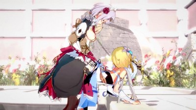 Групповой секс с футанари девушками из компьютерной игры Genshin Impact.