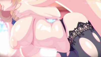 Лиза, мультяшная блондинка из игры Genshin Impact, устраивает горячий секс с парнем по имени Эфир.
