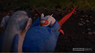 Драконы-покемоны устраивают интимные встречи в лесу.