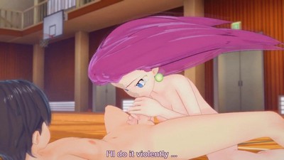 Джесси занимается оральным сексом со своим партнером в спортзале в 3D порно мультфильме о Покемоне.