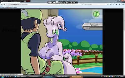 Водный покемон Гудра проявляет сексуальное влечение к мужскому половому органу и выполняет с ним действия, наслаждаясь между большой грудью тренера.