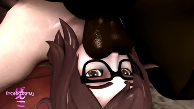 СМОТРЕТЬ ОНЛАЙН: Mei получает межрасовый оральный секс в ролике PonkoSFM.