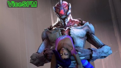 Sombra from Overwatch engaged in intimate encounter with a monster - ViceSFM.