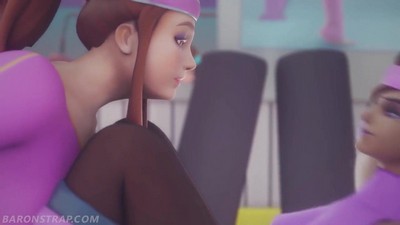 В Брижиттином тренажерном зале [ремешок Барона] регулярно загружаются 3D видео с героями игры Overwatch.