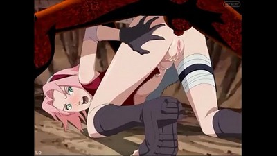 Анальный хентай с персонажами из аниме Наруто.