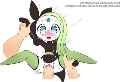 Мелоэтта и ее тренер взаимодействуют интимно в цветной версии.