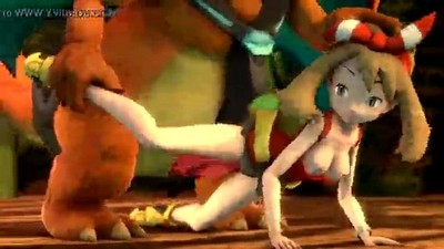 Мэй вовлечена в страстные взаимоотношения с Чиризардом - огромным покемоном.